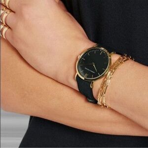 NWT Larsson & Jennings Black and Gold Women's Watch
